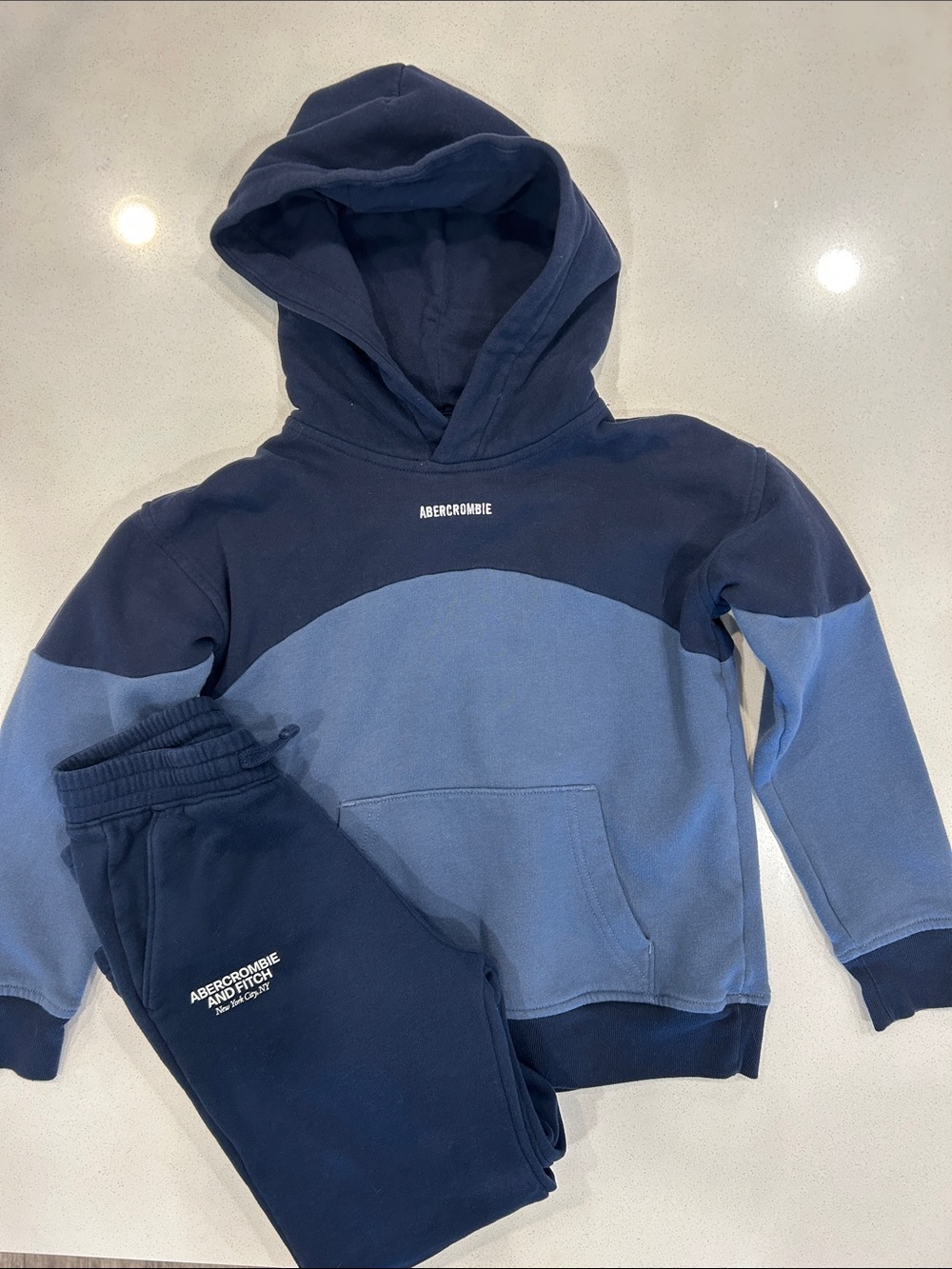 Abercrombie & Fitch Kids Navy and Blue Hoodie & Jogger Set